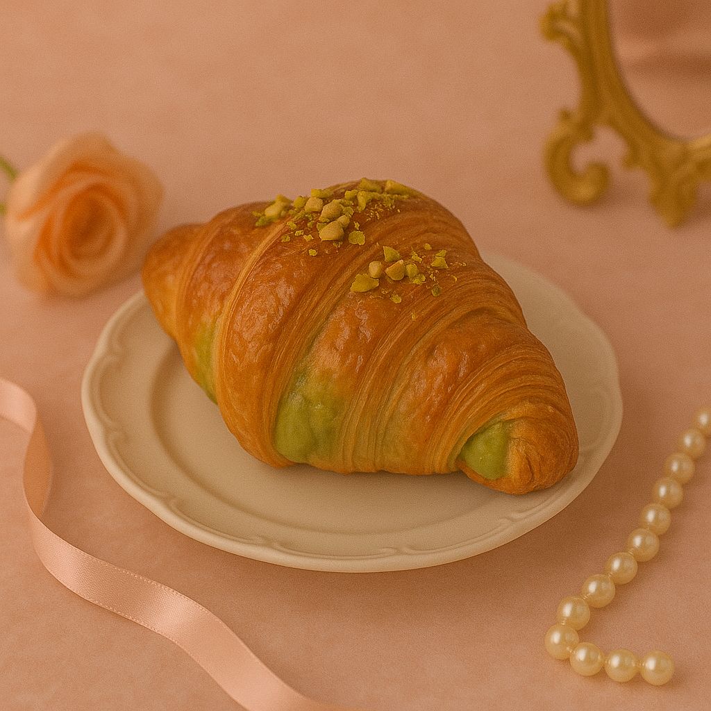 Croissant umplut cu fistic 
